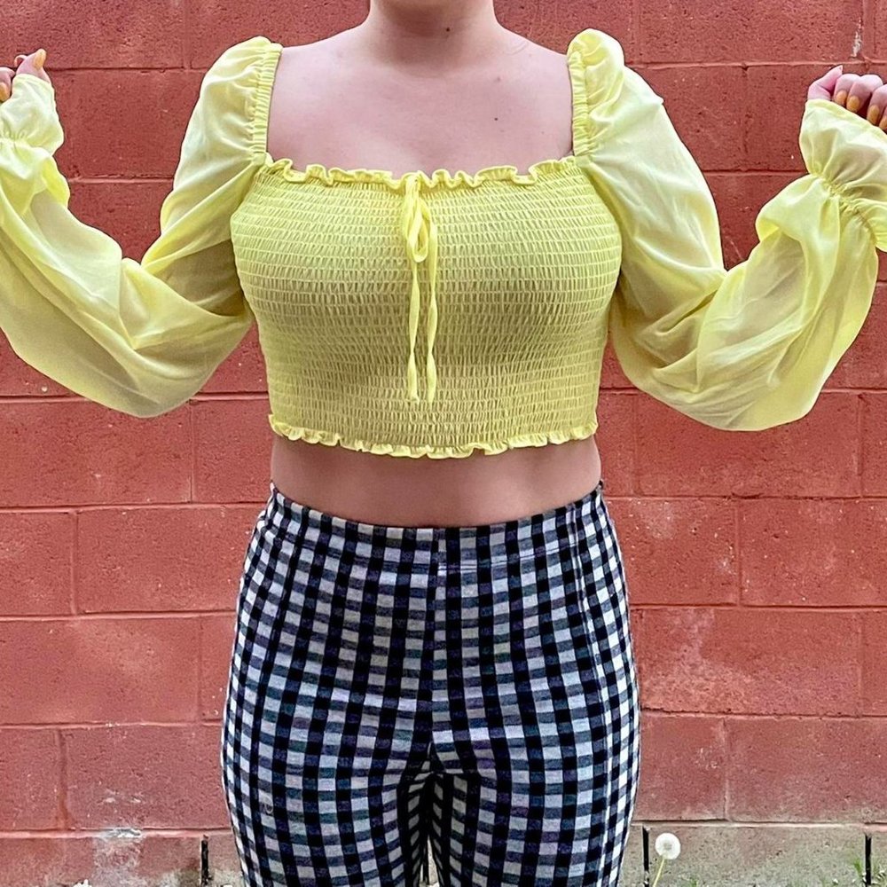Yellow Green Crop Top